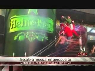 Presentan escalera musical en Aeropuerto Internacional de Monterrey