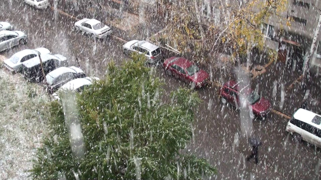 Снег в Новосибирске 21.10.2018