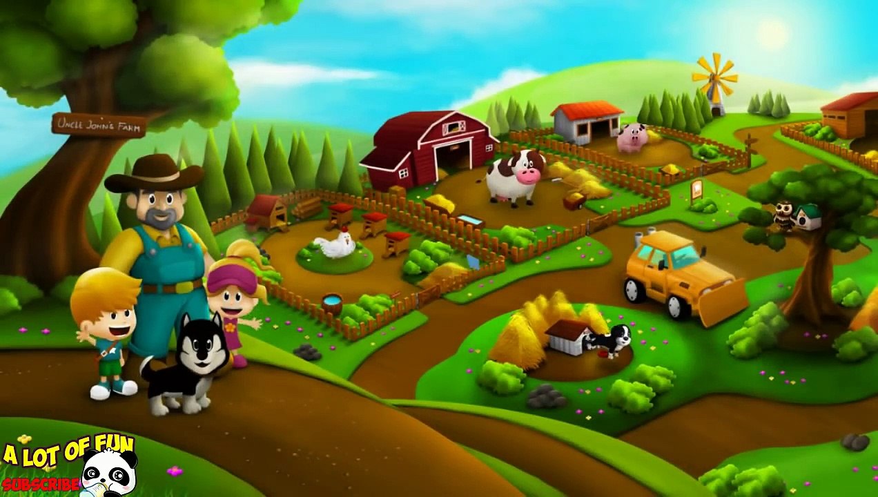 Baby Learn Farm Animals Names and Sounds With Funny Cartoon Characters