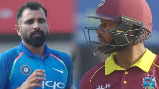 India VS West Indies 1st ODI: Mohammed Shami traps Shai Hope for 32 | वनइंडिया हिंदी