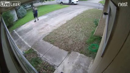 Ce livreur UPS est un homme HEUREUX! Tellement drole