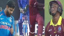 India VS West Indies 1st ODI: Ravindra Jadeja clean bowls Rovman Powell | वनइंडिया हिंदी