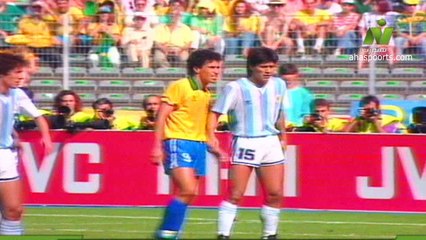 الشوط الاول مباراة الارجنتين و البرازيل 1-0 ثمن نهائي كاس العالم 1990