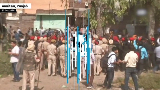 Protesters clash with police at Amritsar train accident site