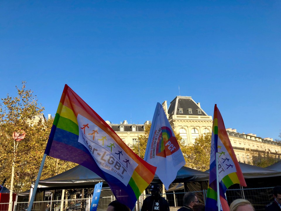 Manifestation contre l'homophobie et la transphobie Place de la République à Paris