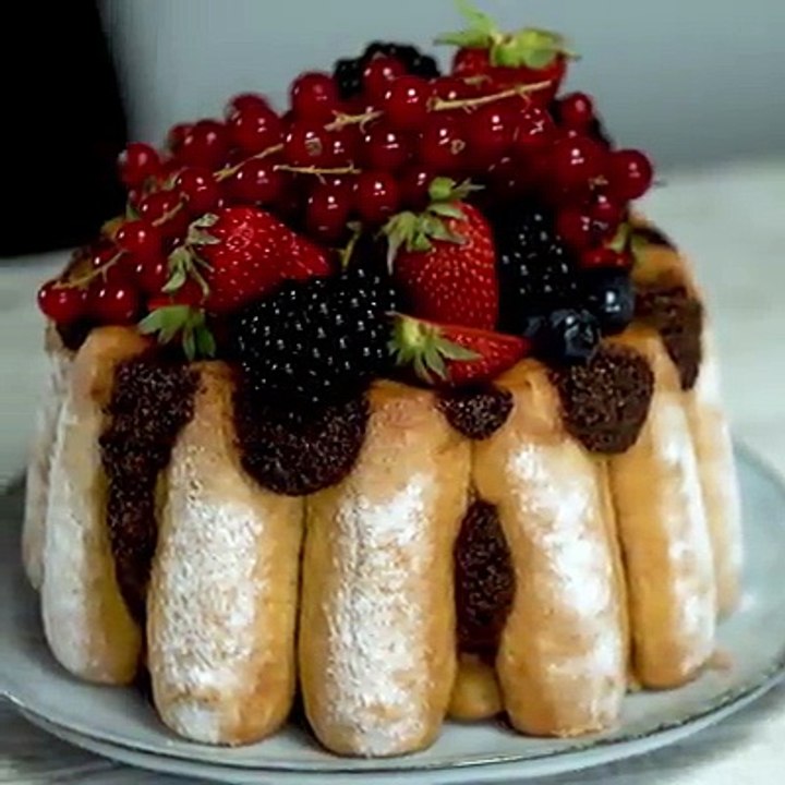 Cette Charlotte aux fruits rouges est un bon alibi pour manger du chocolat La recette :