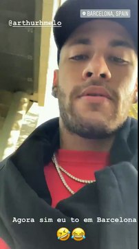 Neymar, en Barcelona, junto a Arthur, compañero de selección y jugador del Barça.