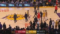 Rajon Rondo Throws Punch At Chris Paul After Brandon Ingram Shoves James Harden! Lakers vs Rockets