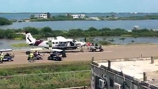 A Tropic Air Cessna Caravan aircraft ran off the runway in San Pedro Town this morning Saturday, September 8th, after the pilot elected to abort the flight. A