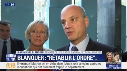Violences à l'école: Blanquer l'assure, "ma philosophie n'est pas le 'pas de vague'"