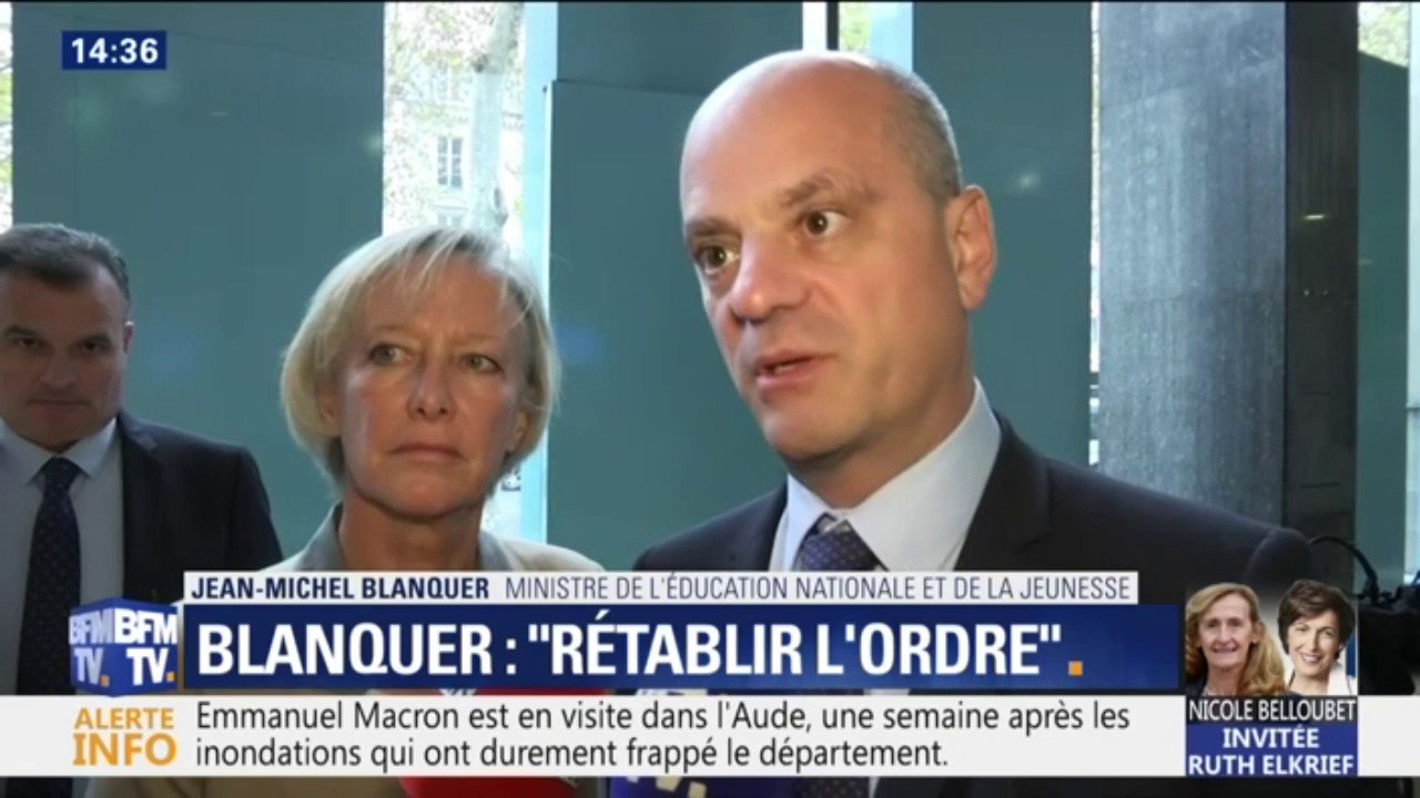 Violences à l'école: Blanquer l'assure, "ma philosophie n'est pas le 'pas de vague'"