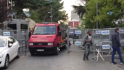 Suudi Arabistan Konsolosluğu'nda Hareketlilik...konsolosluktan Çekiciyle Bir Araç Çıkarıldı