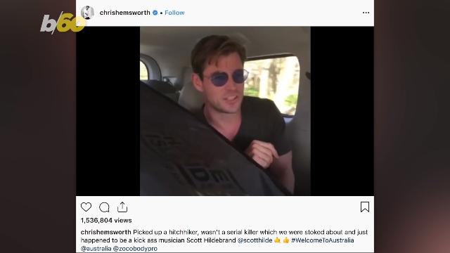 Chris Hemsworth Takes Hitchhiker on a Ride in a Helicopter
