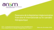 Panorama de la législation-réglementation francaise et internationale sur le cannabis thérapeutique