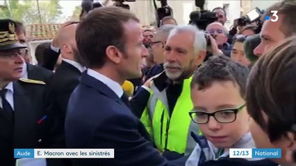 Aude : Emmanuel Macron au chevet des sinistrés