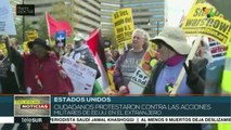 Cientos marchan contra el belicismo de EE.UU. en el exterior