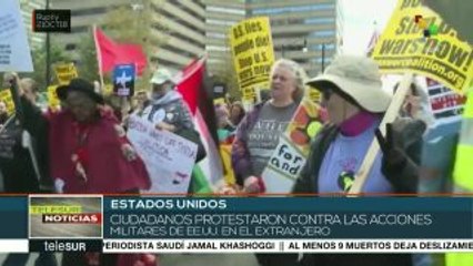 Download Video: Cientos marchan contra el belicismo de EE.UU. en el exterior