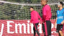 Entrenamiento del Real Madrid antes de la Champions