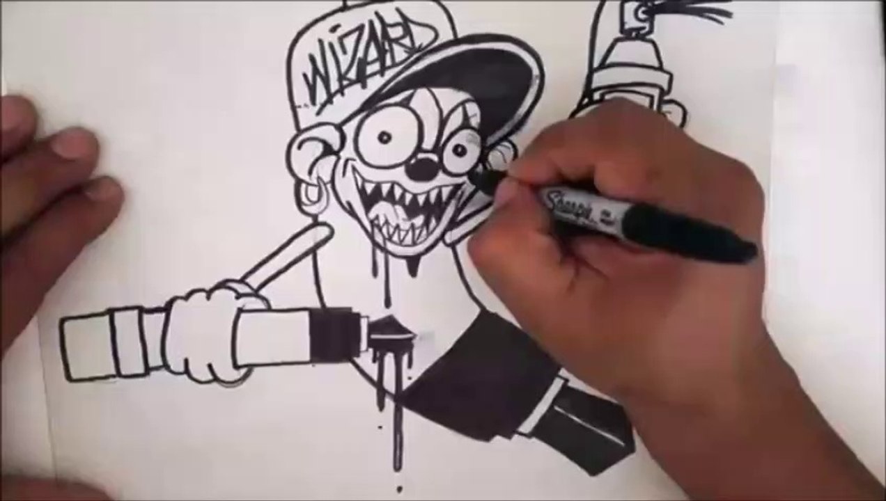 WIZARDS CHARACTER - DRAWING A CLOWN PILOT MARKER SPEED ART