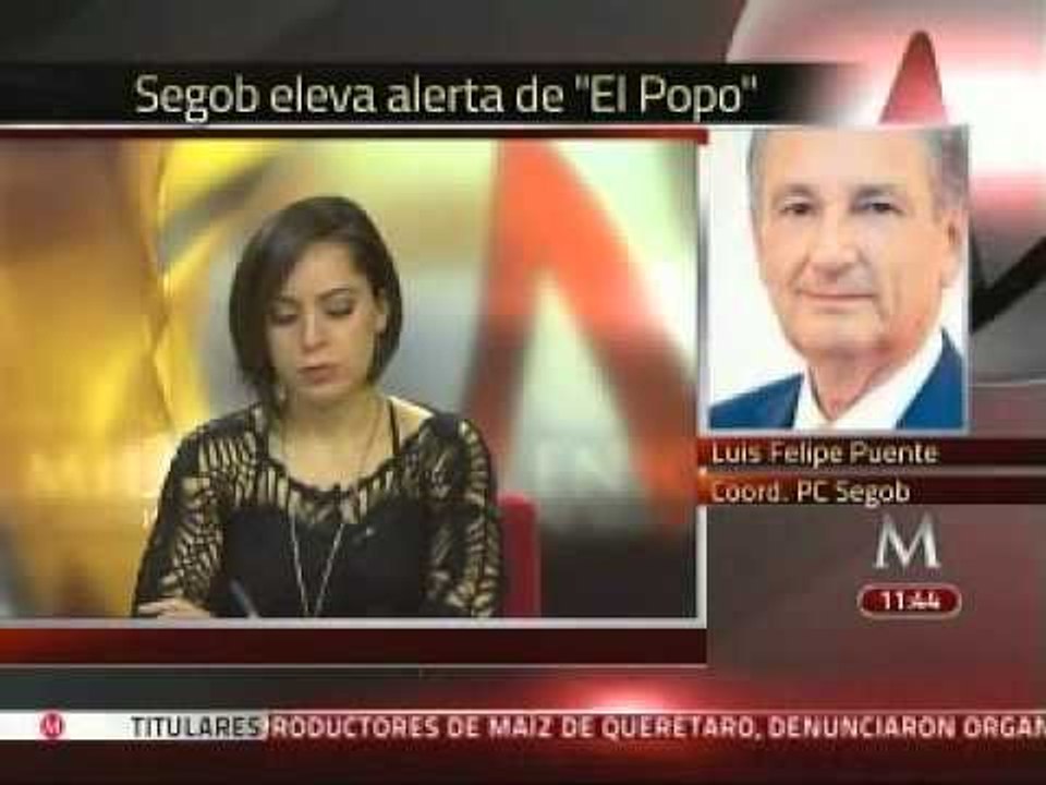 Segob eleva alerta de "El Popo" a fase 3 amarilla