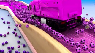 Colors for Children to Learn with Street Vehicles Color Toy Track and Soccer Balls for Kids 3D Cars