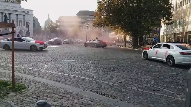 Ils font des dérapages sur un rond-point à Liège