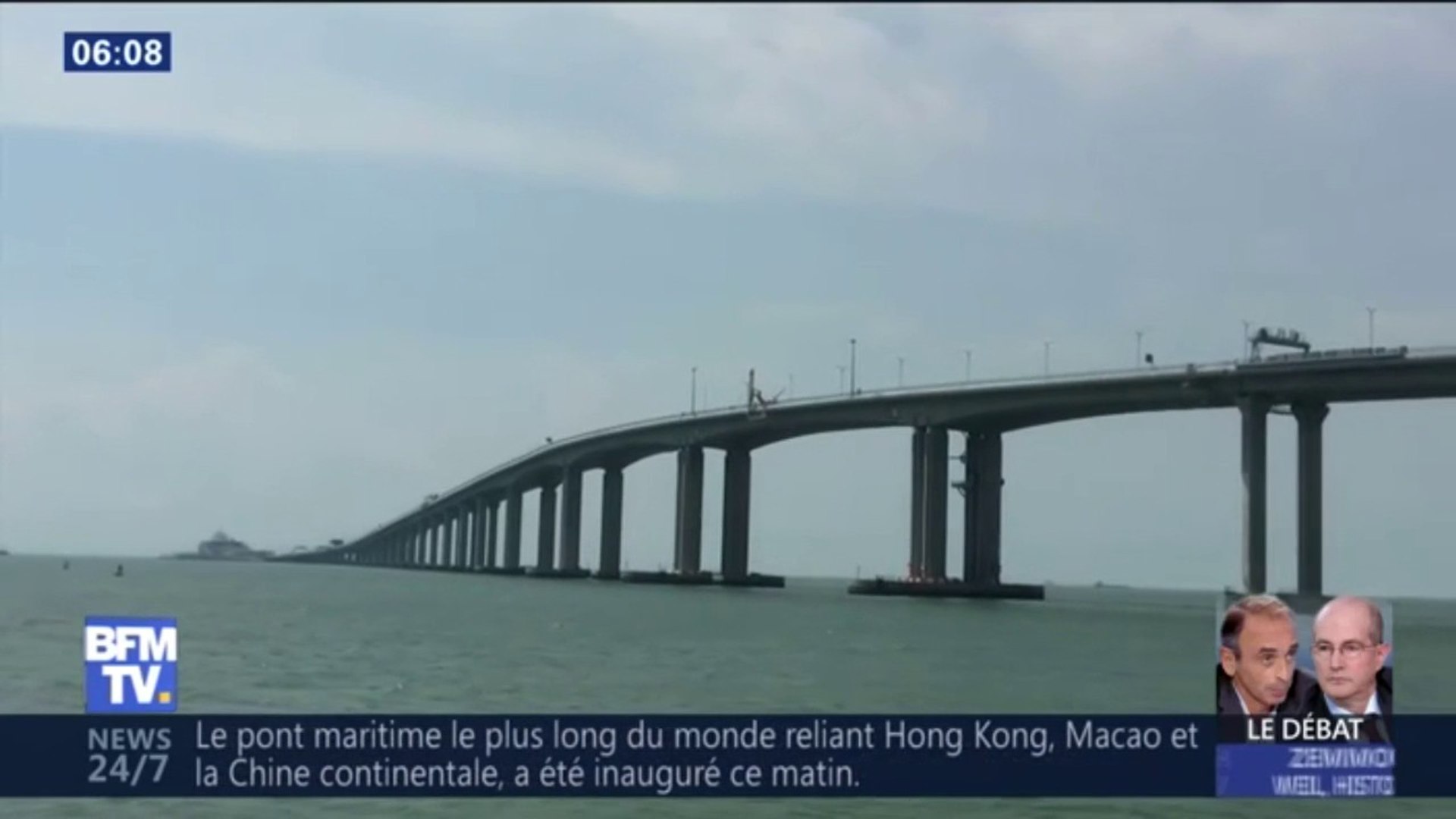 Le Plus Grand Pont Maritime Du Monde Inaugure En Chine Fait 55 Km De Long Video Dailymotion
