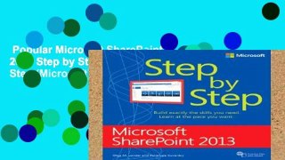 Popular Microsoft SharePoint 2013 Step by Step (Step by Step (Microsoft))