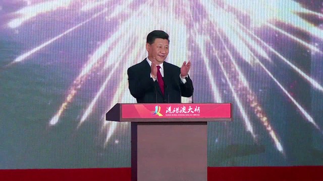 China's president launches Hong Kong-mainland mega bridge