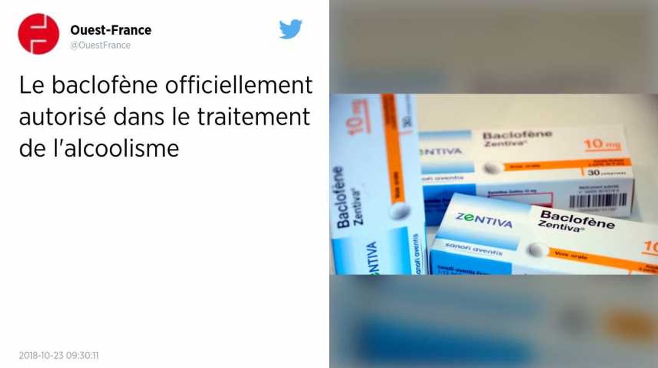 Le baclofène officiellement autorisé dans le traitement de l'alcoolisme.