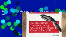 Review  Machine Learning with Python Cookbook