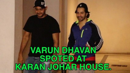 VARUN DHAVAN AND AYAN MUKREJI SPOTED AT KARAN JOHAR HOUSE.