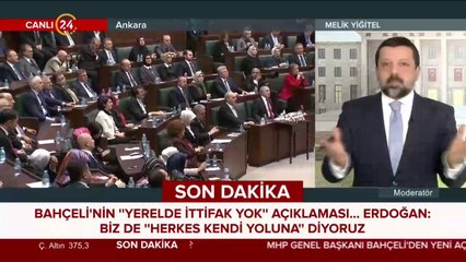 Bahçeli: Cumhur İttifakı devam ediyor, yerelde ittifak yok