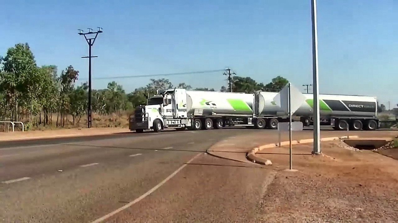 A road train in Australia