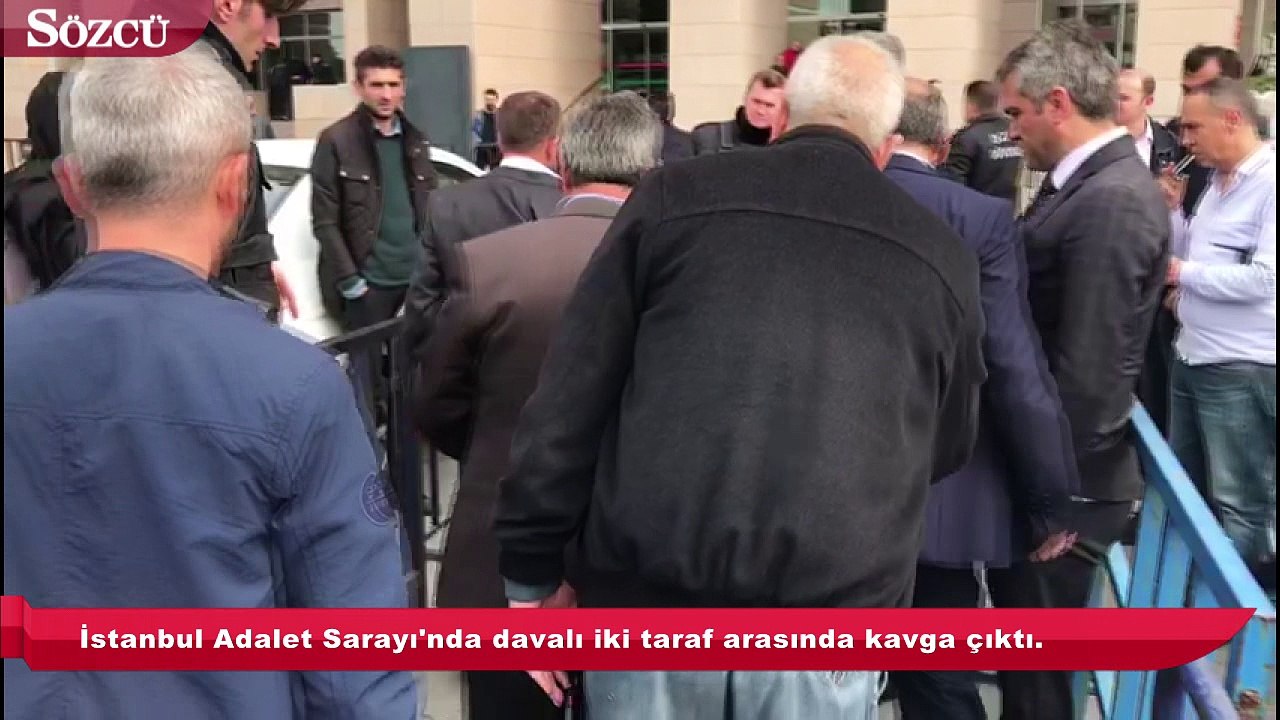 Çağlayan'da bulunan İstanbul Adalet Sarayı'nda davalı iki taraf arasında kavga çıktı.