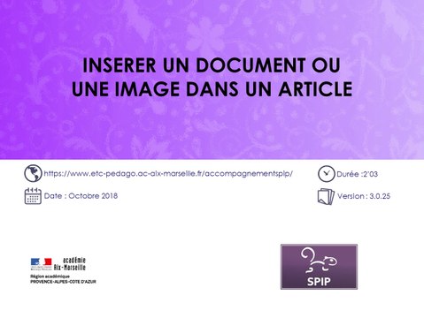 Insérer un document ou une image dans un article dans SPIP