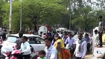 Passengers stop a train in Amritsar