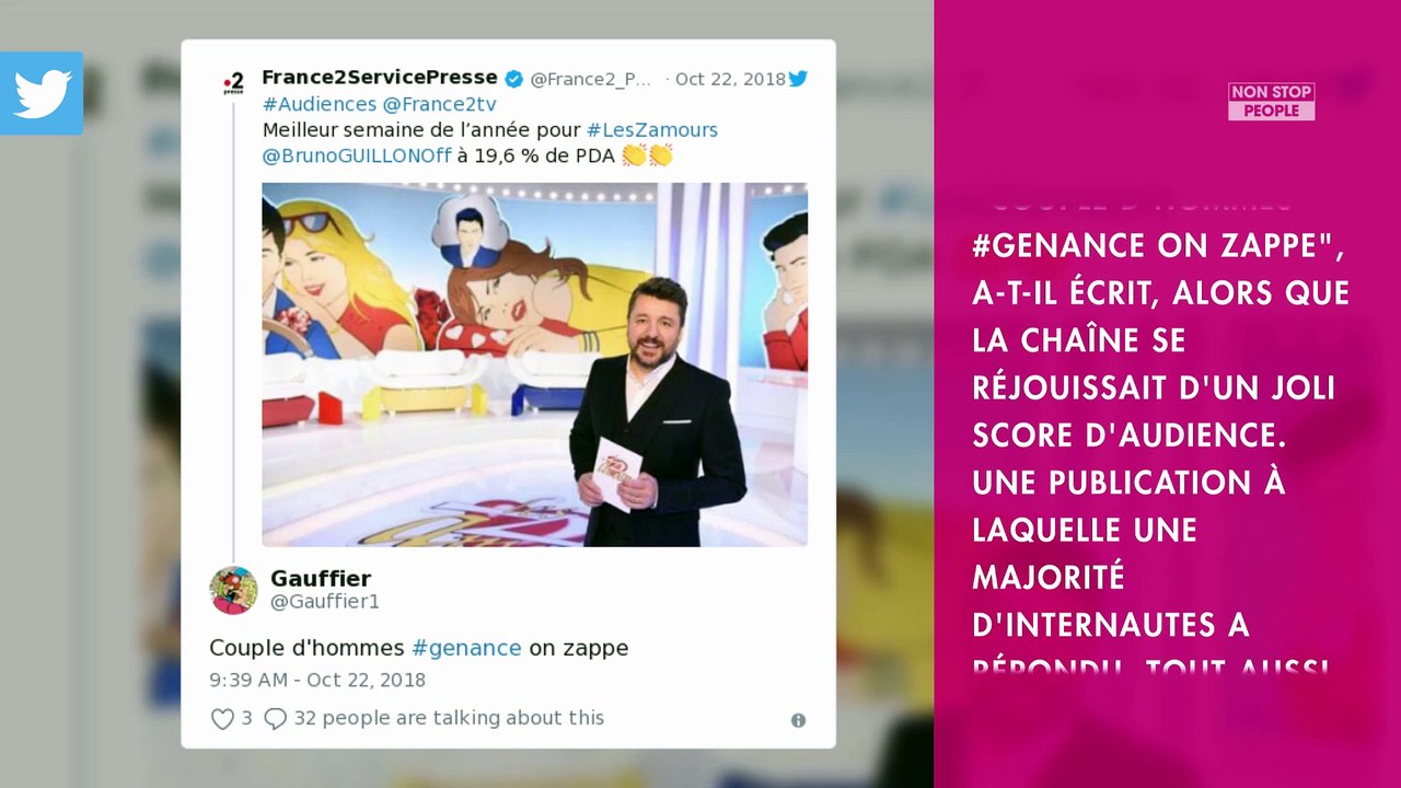 Les Z'amours : Bruno Guillon indigné par un Tweet homophobe, il répond
