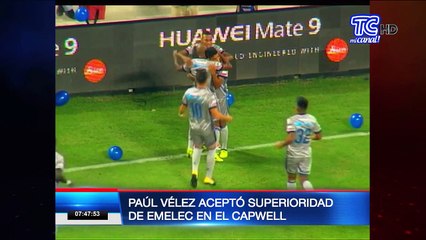 Paúl Vélez aceptó superioridad de Emelec en el Capwell