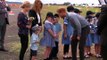 5 year old boy with Down's syndrome goes straight for a regal hug...and beard stroke when he meets Prince Harry