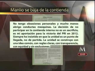 Renuncia de Manlio Fabio Beltrones a candidatura del PRI
