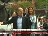 Felipe Calderón emite su voto en las elecciones internas del PAN