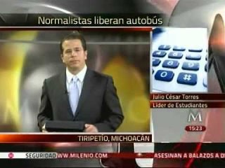 Normalistas de Tiripetío, Michoacán, liberan autobús