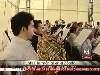 Triunfa Orquesta Filarmónica en el Zócalo capitalino