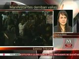 Se enfrentan manifestantes y granaderos en las puertas del Tribunal
