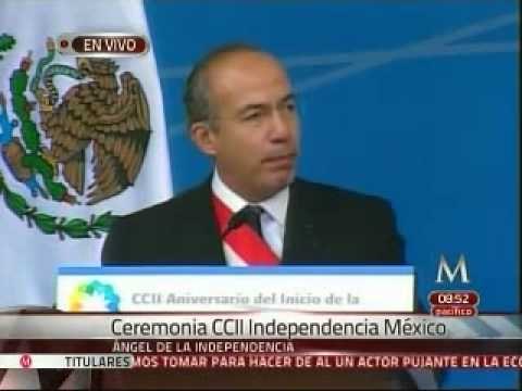 Conmemora Calderón 202 aniversario del inicio de Independencia de México