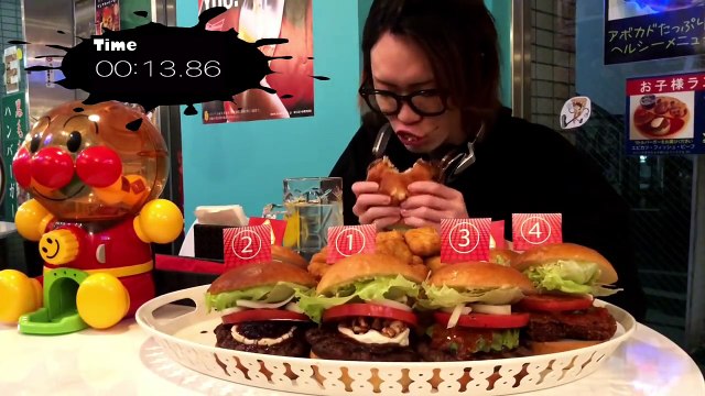 激々辛大食いチャレンジ→ロシアンルーレットバーガー5kgをCherry Burgerで挑んだ。Challenge to eat 3kg burger and 2kg nuggets in 30min