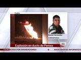 En Puebla explota un ducto de Pemex