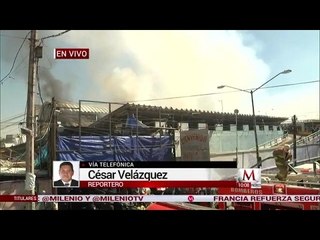 Se registra fuerte incendio en el mercado de Jamaica