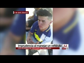 Ebrio choca a familia en el Edomex e intenta huir